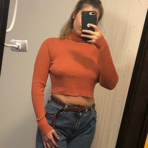 Cropped turtleneck